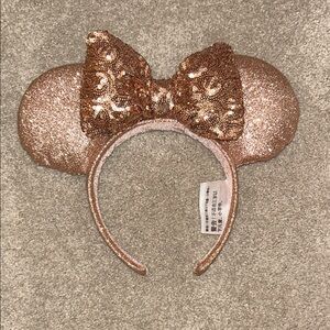 Disney Glittery Rose Gold Mouse Ears Headband